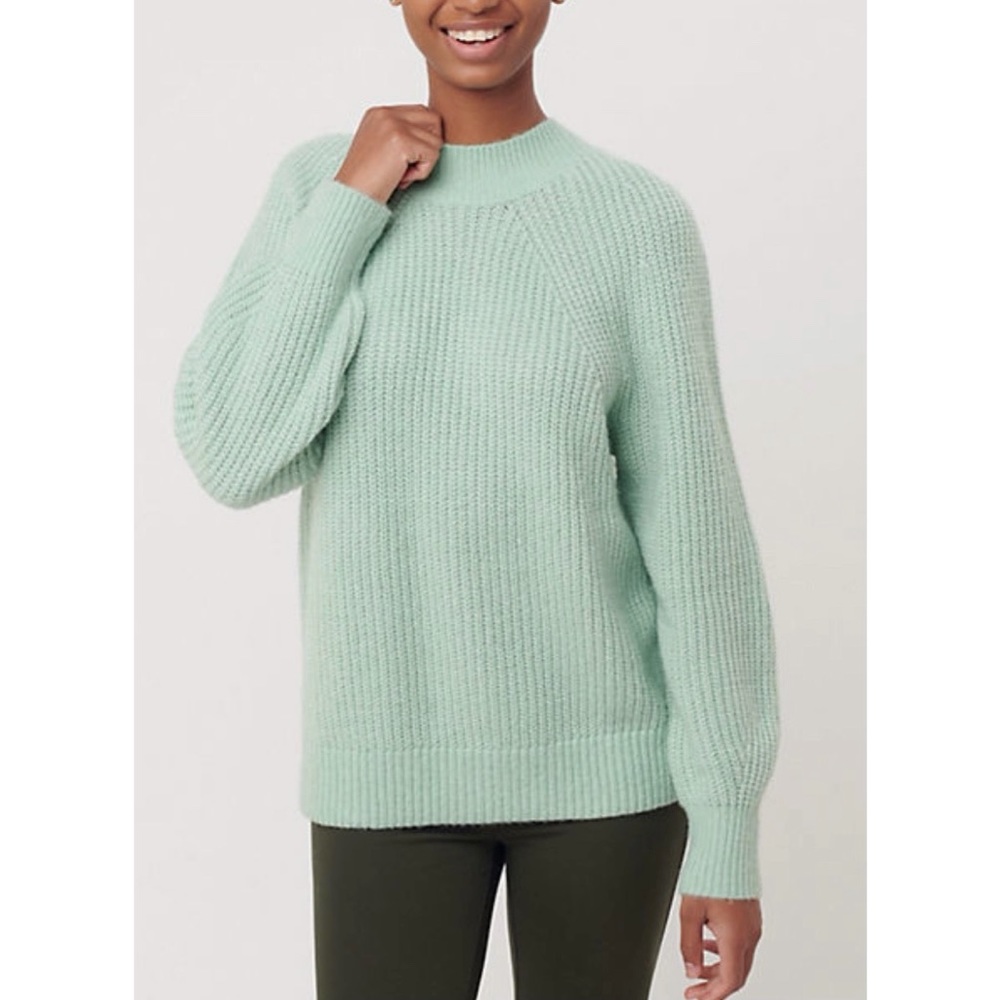 LOFT Stitchy Raglan Sweater - Mint Green